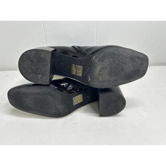 Jeffrey Campbell Godard Colorblock Buckle Boot in Black/White Patent Leather 6 - Picture 6 of 8